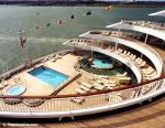 ID 2825 AURORA (2000/76152grt/IMO 9169524) - The Terrace Pool seen from the Lido Deck, aft.